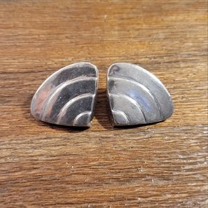 Vintage Sterling Silver Modernist Earrings